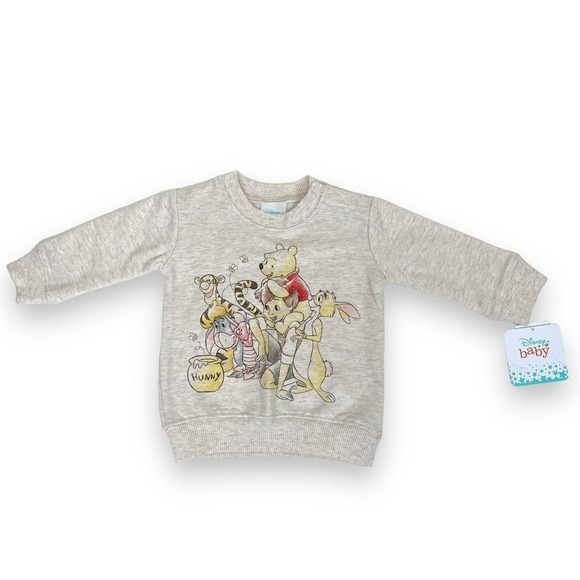 Disney Other - NWT Disney Baby Winnie The Pooh Graphic Pullover Sweatshirt Oatmeal Size 0-3 Mon